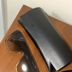 Saint Laurent SL 364 Mask shield metal sunglasses with brown gradient lenses