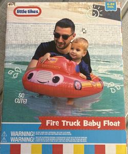 Little Tikes Red Fire Truck Baby Float, Snuggles w/ Leg Holes, 6-24 Months