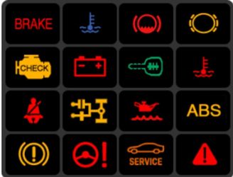 Check engine ABS SRS lights