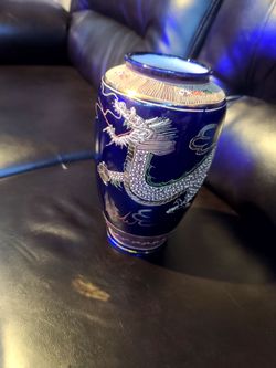 Cobalt Blue Dragon Porcelain Vase