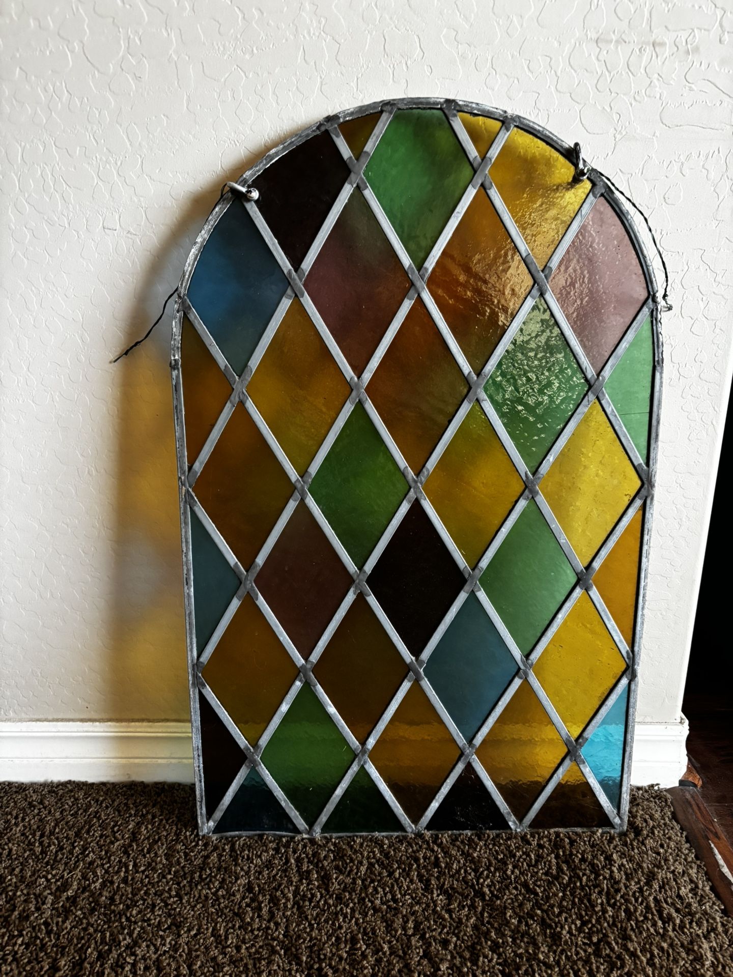 Leaded Glass Panel-Harlequin Pattern