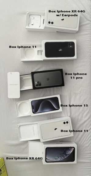 Iphone Boxes XR, 11, 15, 11pro, XR W Earpods