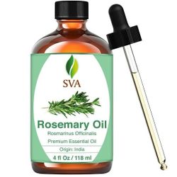 VA Rosemary Essential Oil – 4 Fl Oz – 100% Natural Rosemary Oil for Hair, Face, Skin Care, Diffuser, Aromatherapy, Scalp, Body Massage, Soap and Candl