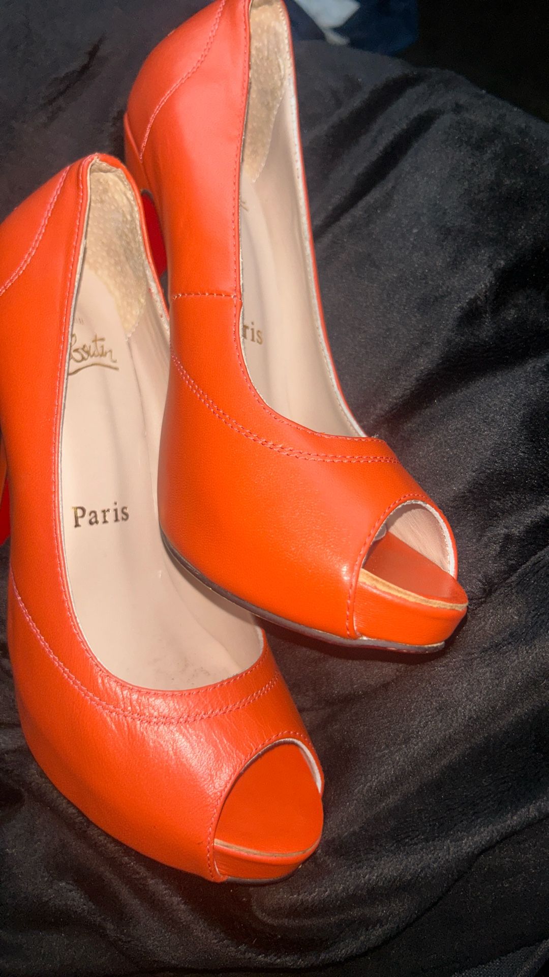 Well Made Italian Leather High Heals• Coral Orange•