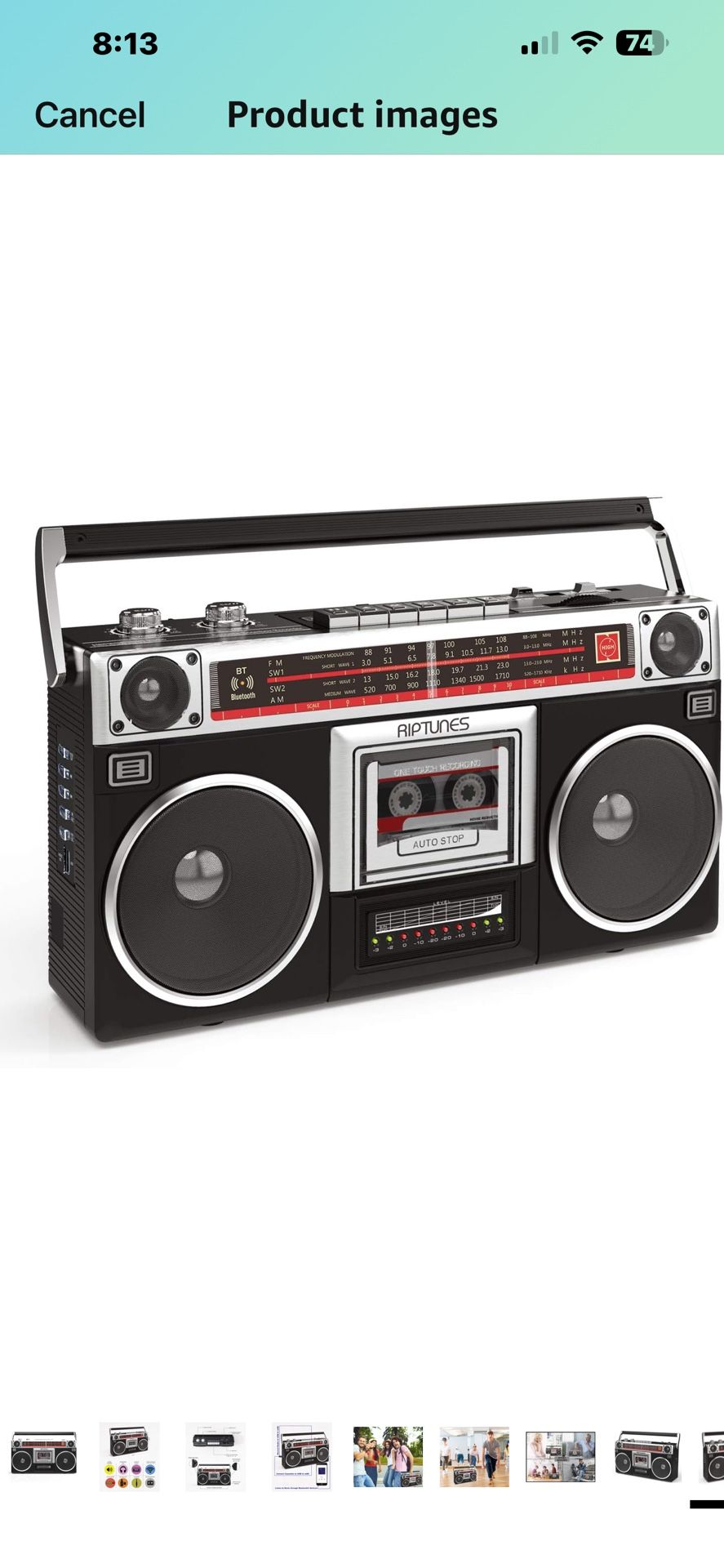 Riptunes Boombox Radio Cassette Player Recorder,