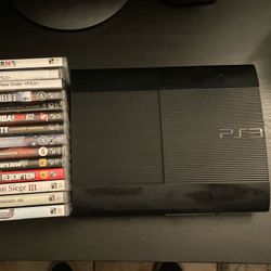 PS3 SUPER SLIM CONSOLE W/ 12 GAMES 