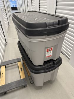 54-Gal Storage Totes With Lids. 