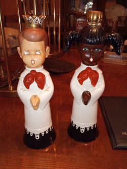Vintage 1970 Christmas Carolers Boy And Girl Candlestick Holders