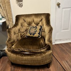 Brown Velvet Armchair 