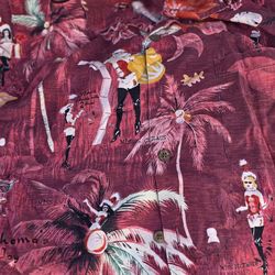 TOMMY BAHAMA MISS CLAUS 100% SILK SHIRT  SZ XL