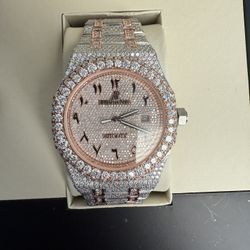 Two Tone Ap Arabic dial Moissanite Watch