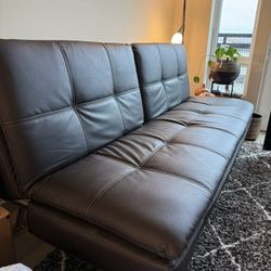 Leather Futon/leather Couch $140 - Excellent Condition