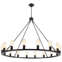 48” WHEEL CHANDELIER WITH 16 LIGHTS 