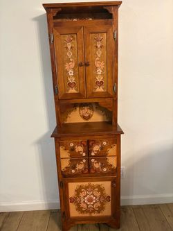 Vintage Hand painted wood cabinet