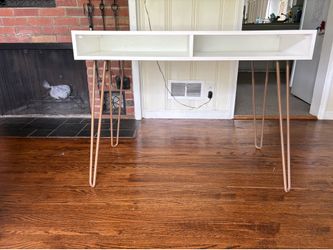 Modern Hairpin Leg Desk with 2 shelves