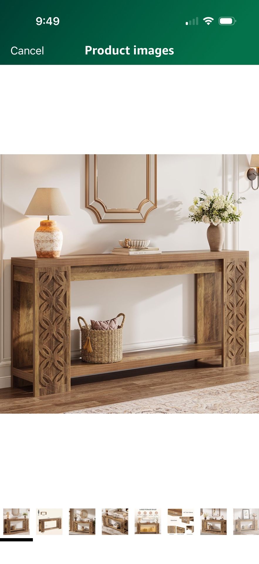 Tribesigns 70.9" Long Console Table with Storage, Narrow Sofa Table Behind Couch, Farmhouse Wooden Entryway Furniture for Living Room, Hallway, Entran