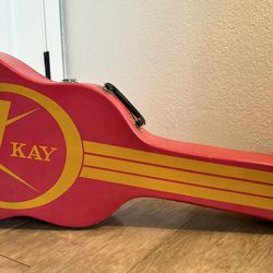Rare Vintage Pink Kay Acoustic Guitar Case