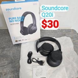 Soundcore by Anker Q20i Hybrid Active Noise Cancelling Headphones, Wireless Over-Ear Bluetooth, 40H Long ANC Playtime, Hi-Res Audio, Big Bass