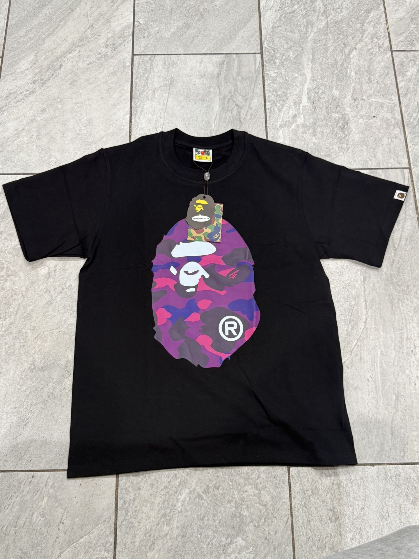 Bape Black And Purple Camo Shirt Size Small