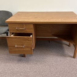 Office desk with filing cabinet built in