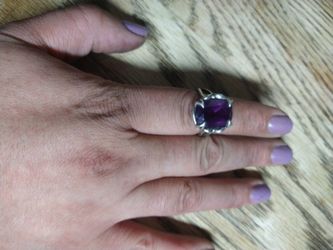 African Amethyst Sterling Silver Ring