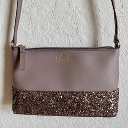 kate spade Greta Court Glitter Lavender Gray Crossbody Bag
