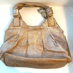 Vintage Cole Han Large Gold Metallic Shoulder  Handbag  