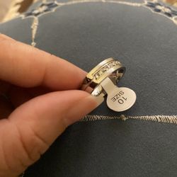 Mens Fashion Stainless Steel Wedding Band Size 10 Mark I Love U 