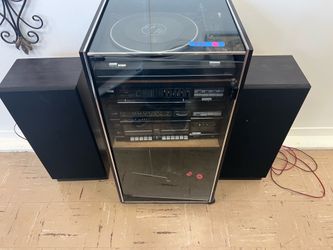 Record Player Stereo Console and Speakers