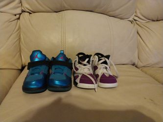 Two Pairs Of Kids Jordan Shoes Size 7c $35