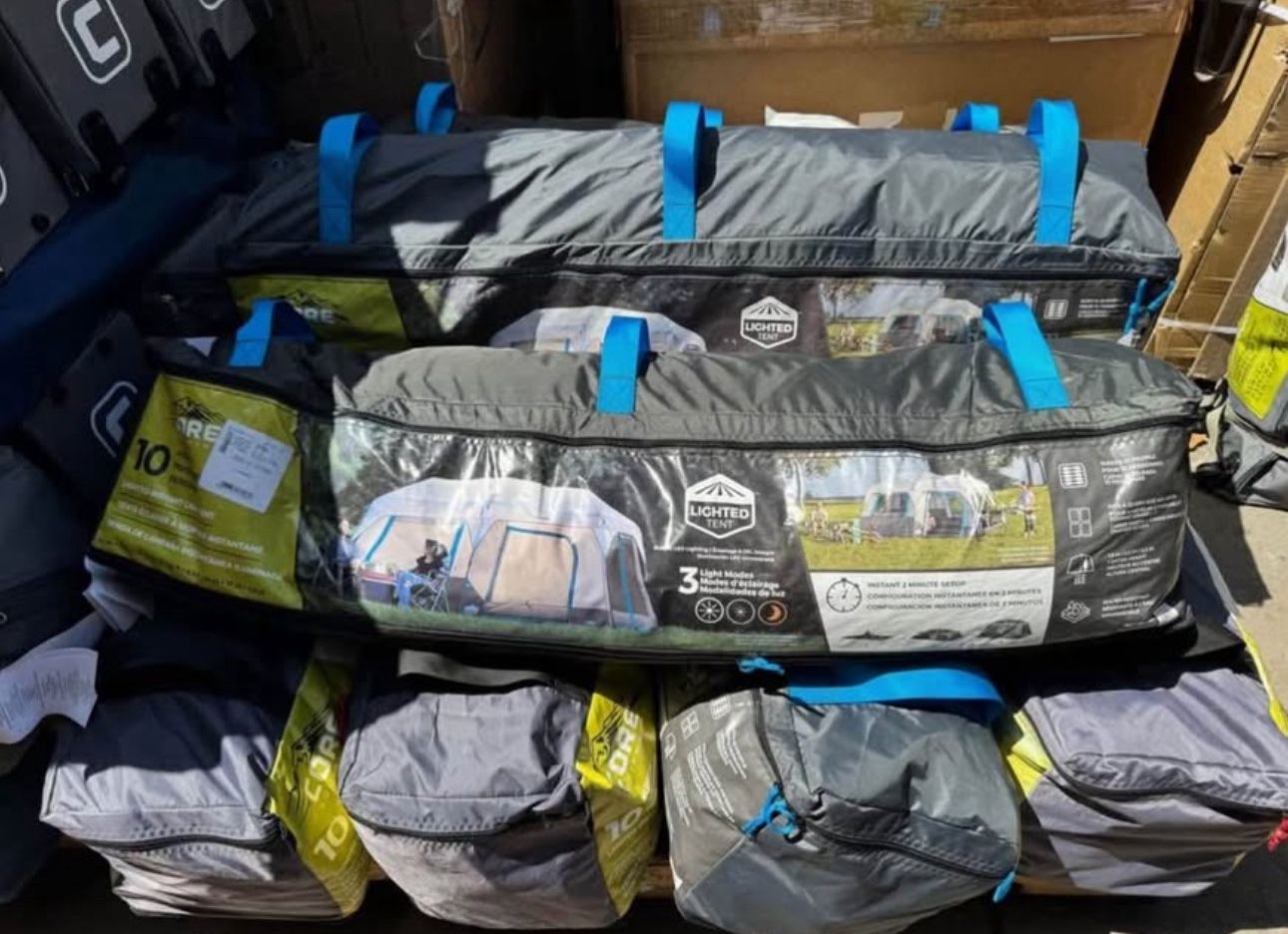 10 Person Lighted Instant Cabin Tent casa de camping CORE firm