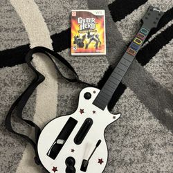 NINTENDO Wii Bundle Gibson Les Paul GUITAR Hero W/World Tour Game 