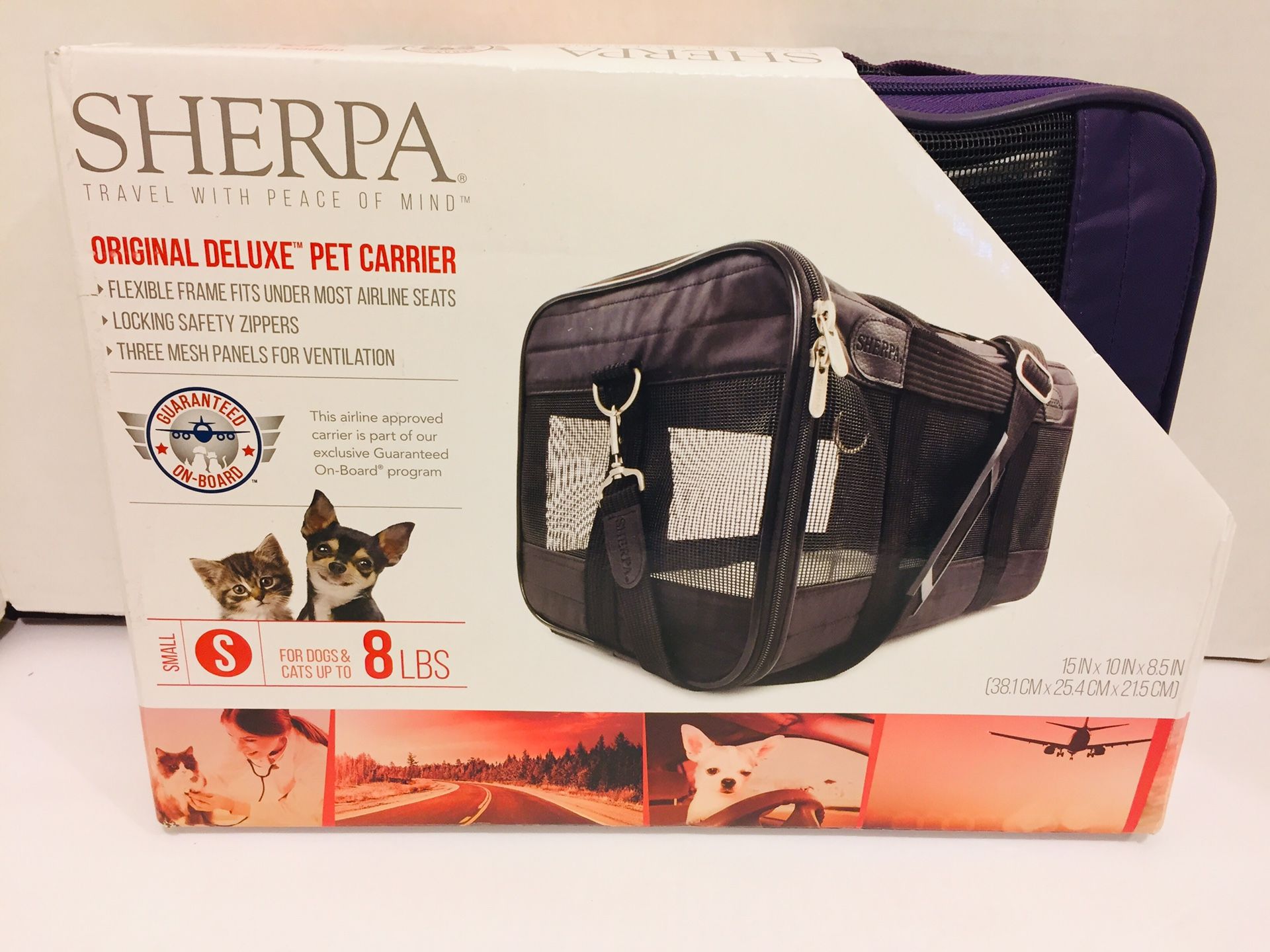 New! Sherpa Original Deluxe Pet Carrier Small For Dog and Cats Up To 8 .lbs