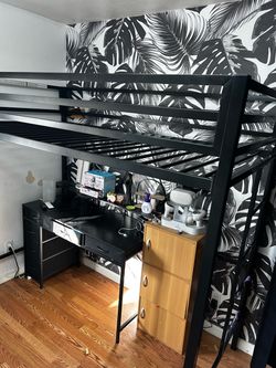 Black loft bed frame