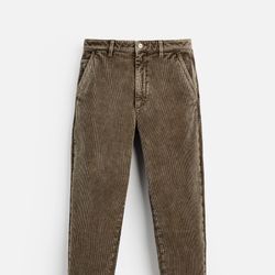 ZARA TAPERED CORDUROY PANTS