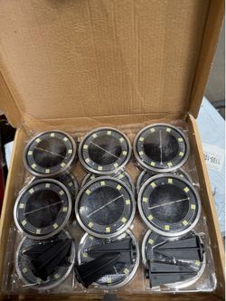 12 Pack Solar Ground Lights, 2.8 inch Flat Solar Light Outdoor Waterproof, Anti Rust, Low Profile Led Solar Powered Disc Lights Landscape Lighting for