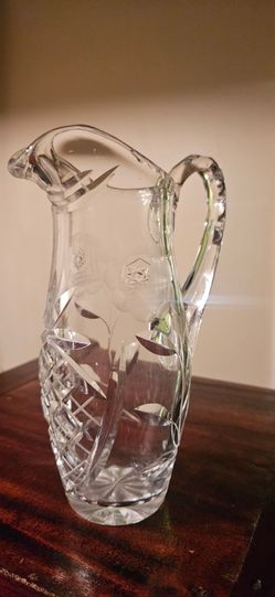 Clear Cut Crystal Glass Pitcher