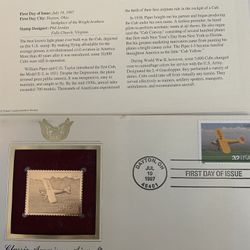 Commemorative Airplane Stamp In Gold Color