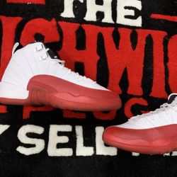 Jordan 12 Retro Grade School White Cherry 2023 Size 6Y (GS)