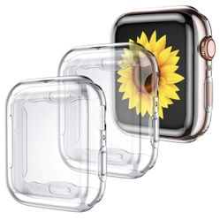 Apple Watch Clear Case 40/41mm with Screen Protector, 3 Pack Transparent TPU