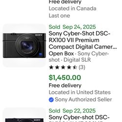 Sony Cybershot DSC-RX100 VII M7 20.1MP Digital Camera 4K Video 