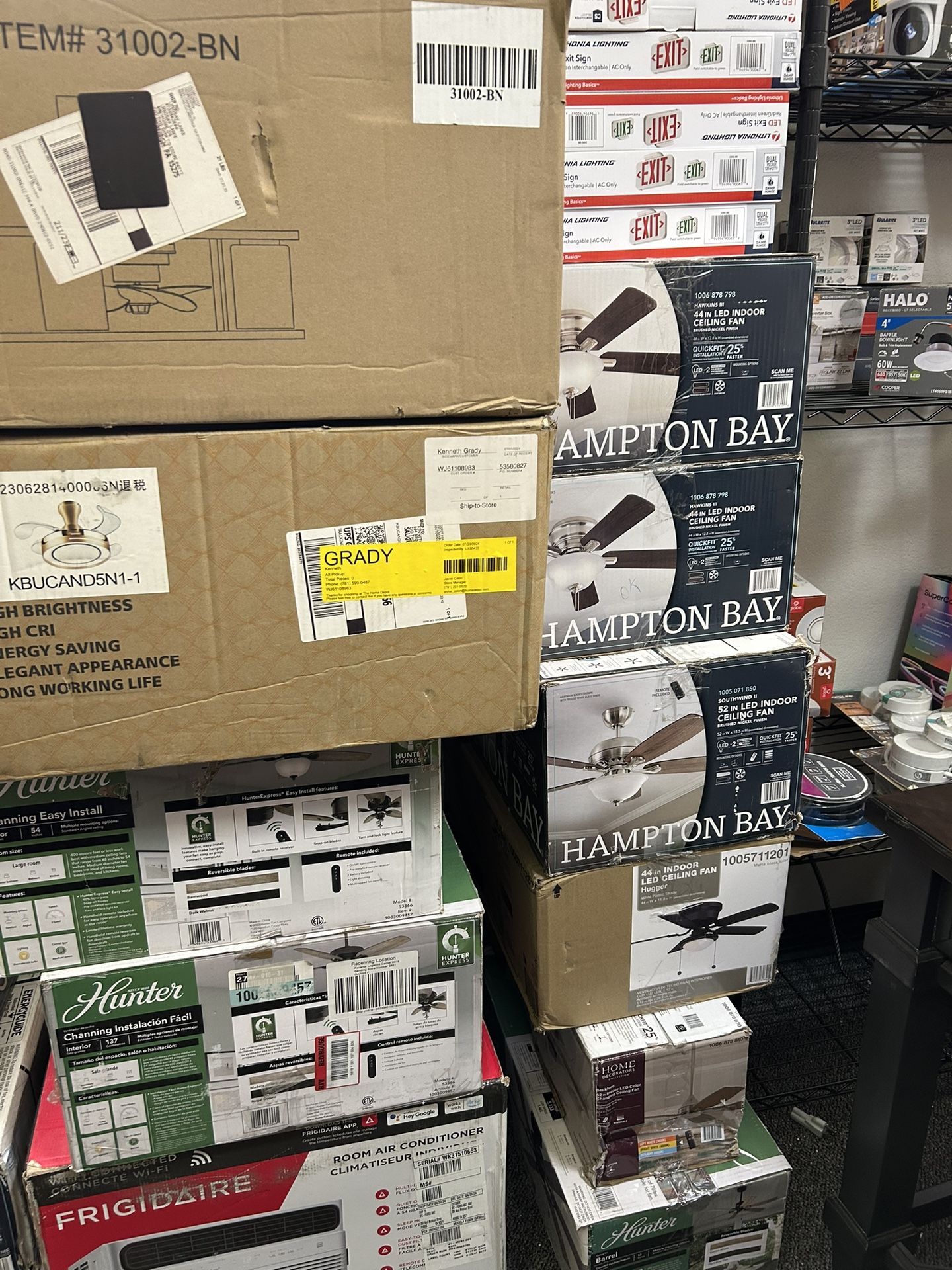 HOME DECORATORS COLLECTION® Britton 52 in LED Indoor Ceiling Fan Matte black finish with plastic shade 52 in wx 9.76 in h