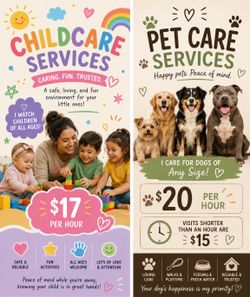 Child care and pet care
