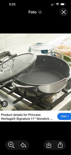 Cacerola de 11” con Antiadherente y tapa Coladora  nueva