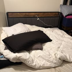 QUEEN BEDFRAME AND MATTRESS