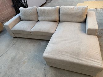 Light Gray Fabric Sectional Sofa with Chaise