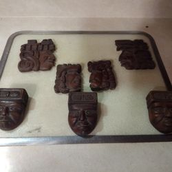 Myan Aztec Wooden Wall Art Set 