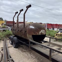 1000 Gallon Bbq Pit On Trailer 