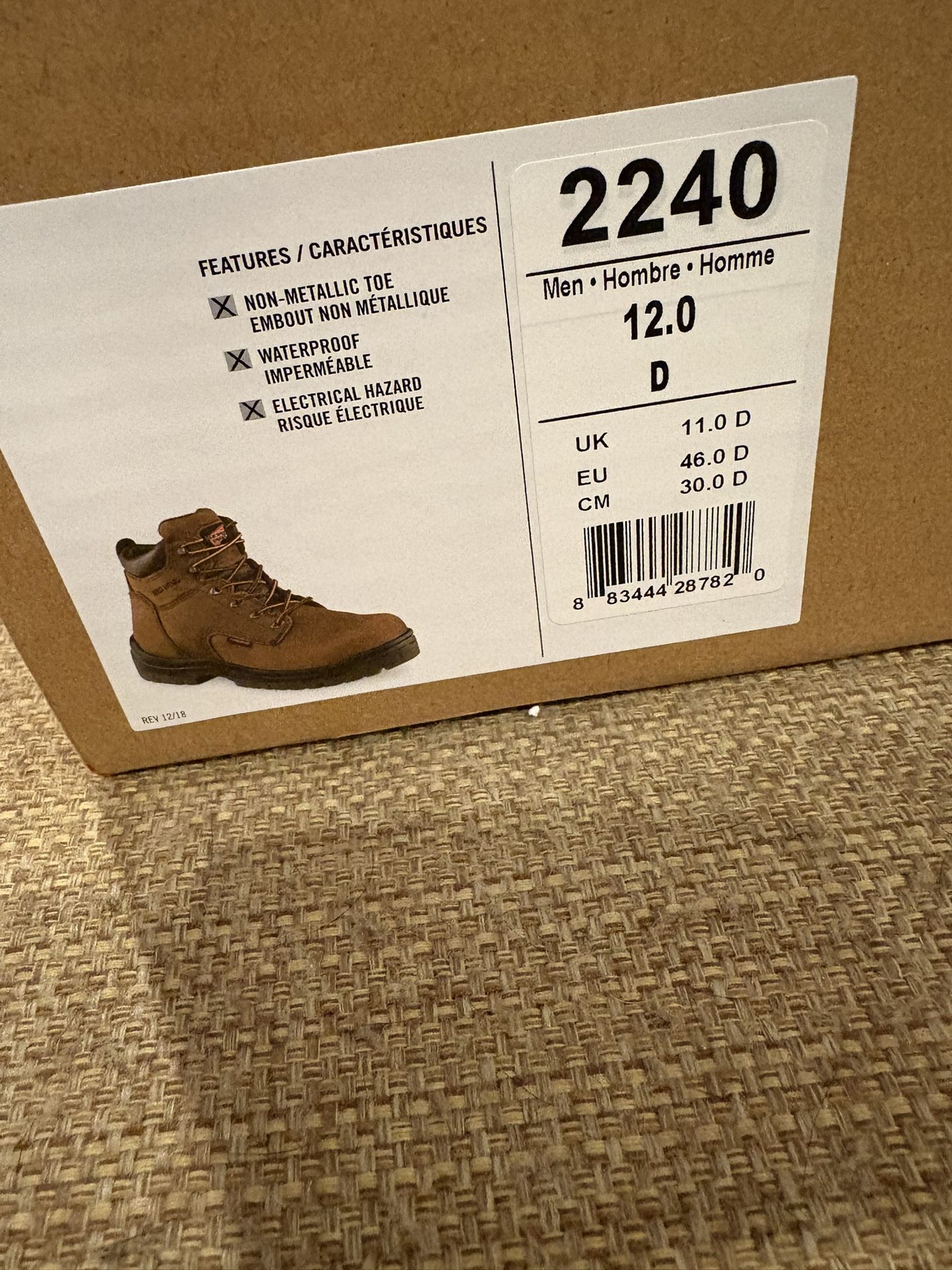 Men’s Work boots. New Red Wing Size 12