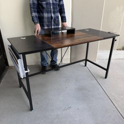 New In Box 56x24x30 Inch Tall Office Computer Writing Desk Table With Side Organizer Pouch Cup Holder Furniture 